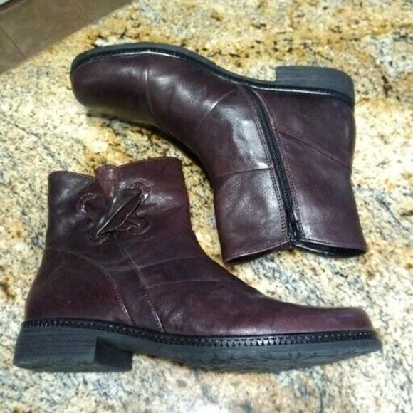 Gabor Womens Plum Purple Zip Biker Leather Boots Sz 6.5 - NWOB - Picture 9 of 12